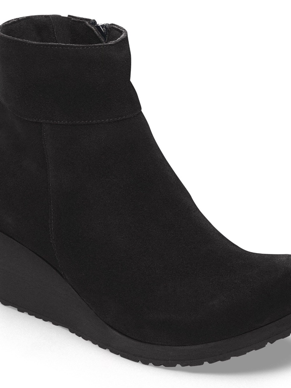 Papillio by Birkenstock Ebba Black Suede Wedge Ankle Boots EU 38 US 7-7.5